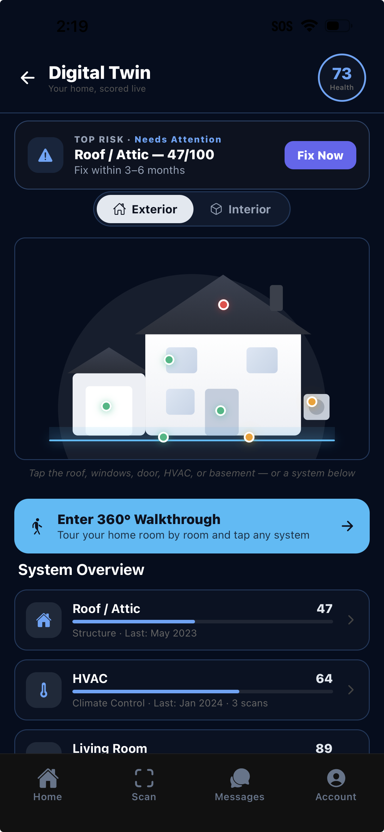 Your home, scored live